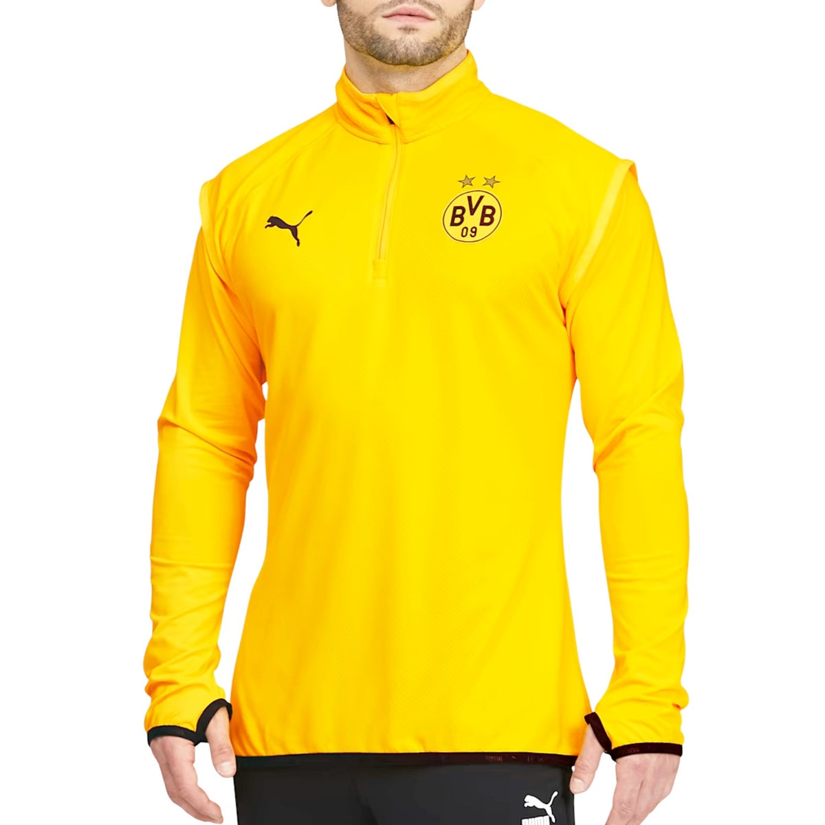 BVB Borussia Dortmund Hoodie Heat - Schwarz Mit Orangem Druck