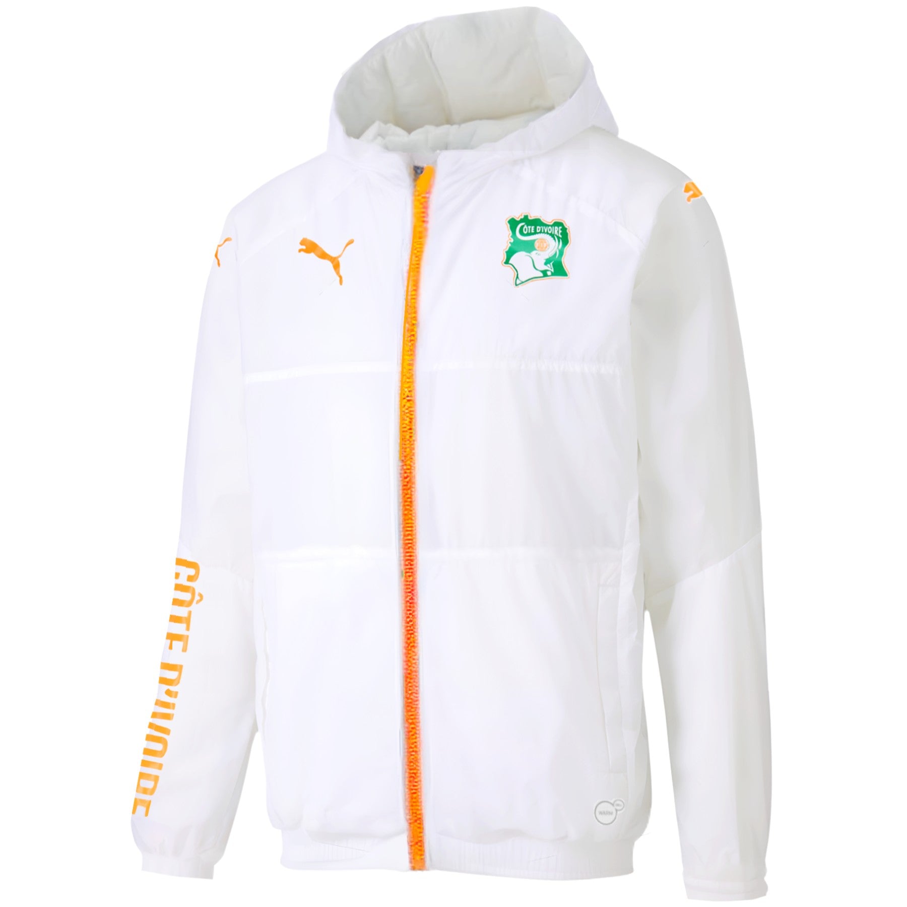 Ivory Coast soccer white padded bench jacket 2016/18 Puma