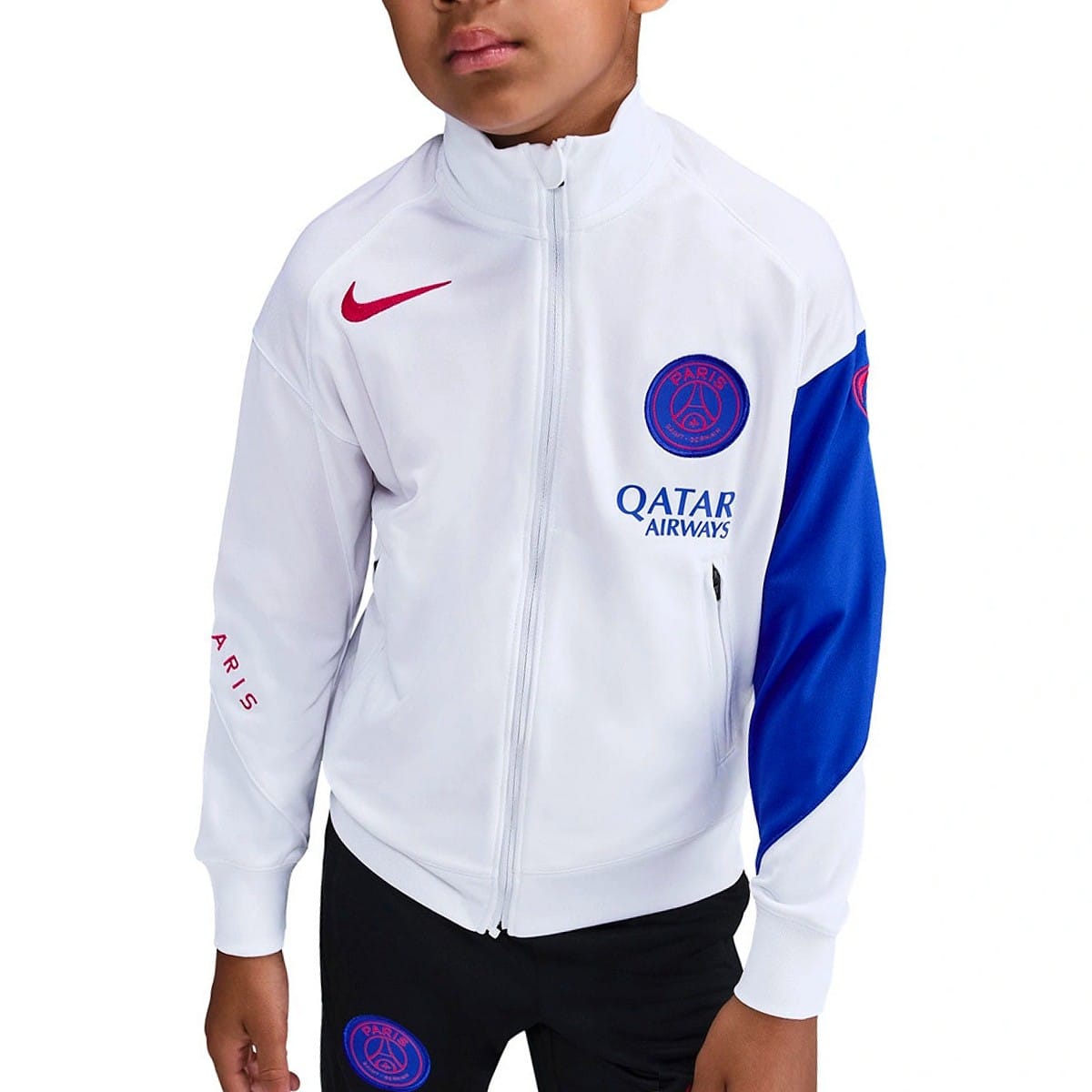 『激レア』Nike PSG ジャージ ホワイト/ブルー Nike PSG Kids Soccer Tracksuit 2025/26 UCL | SoccerTracksuits.com