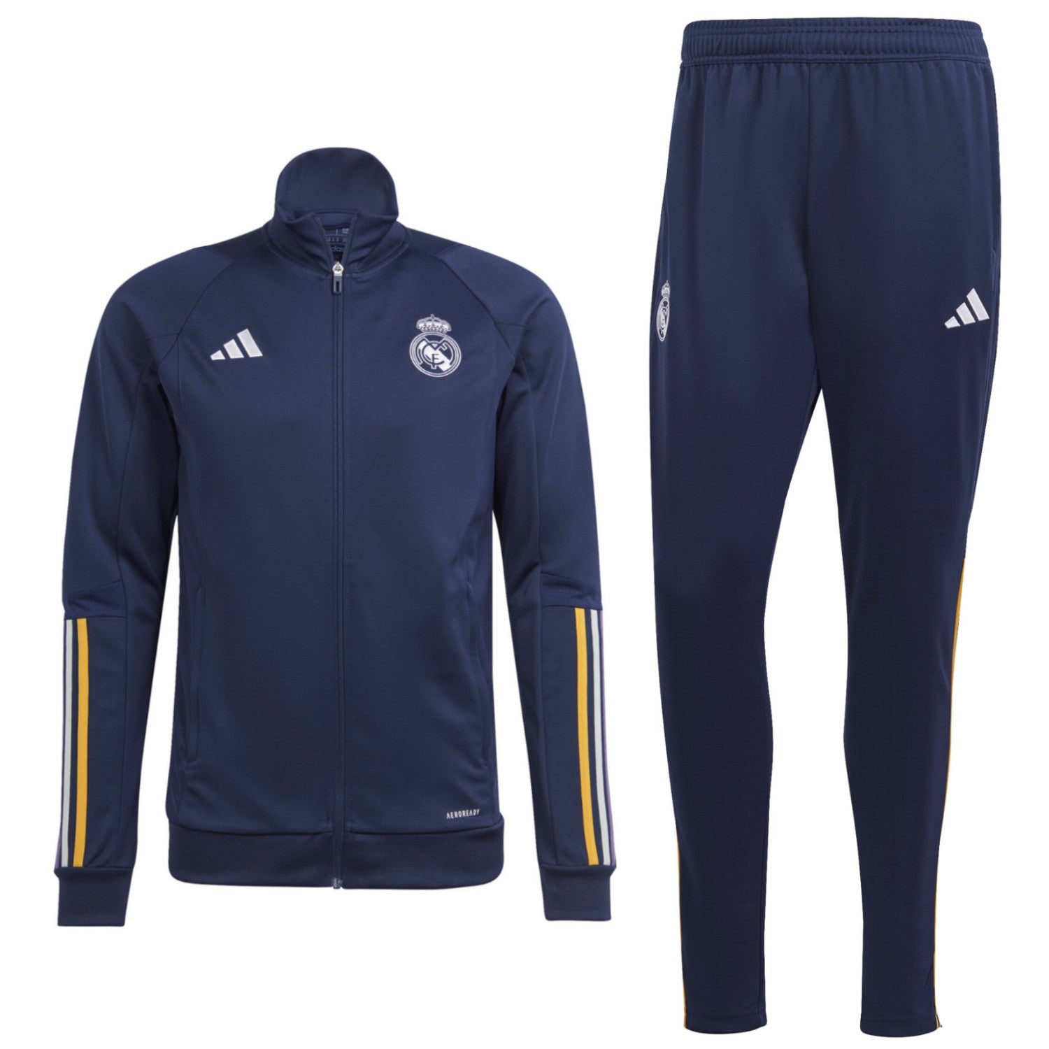 Real Madrid navy training bench Soccer tracksuit 2023/24 - Adidas –