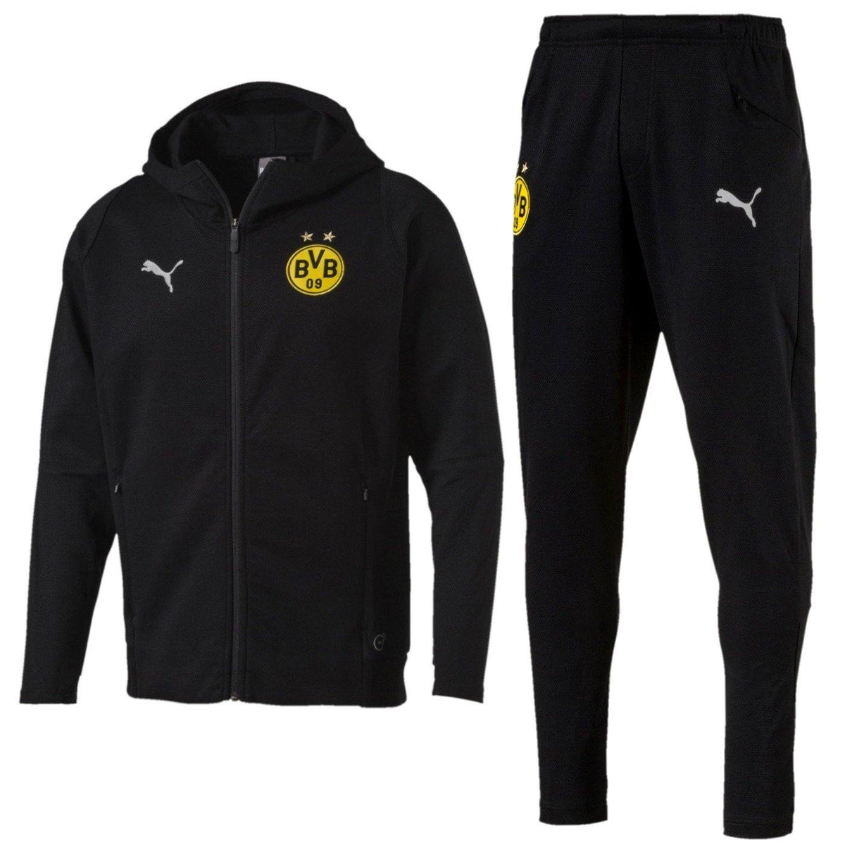 Puma Borussia Dortmund トレーニングウェア 黒 上下セット Borussia Dortmund casual presentation sweat soccer suit 2018/19