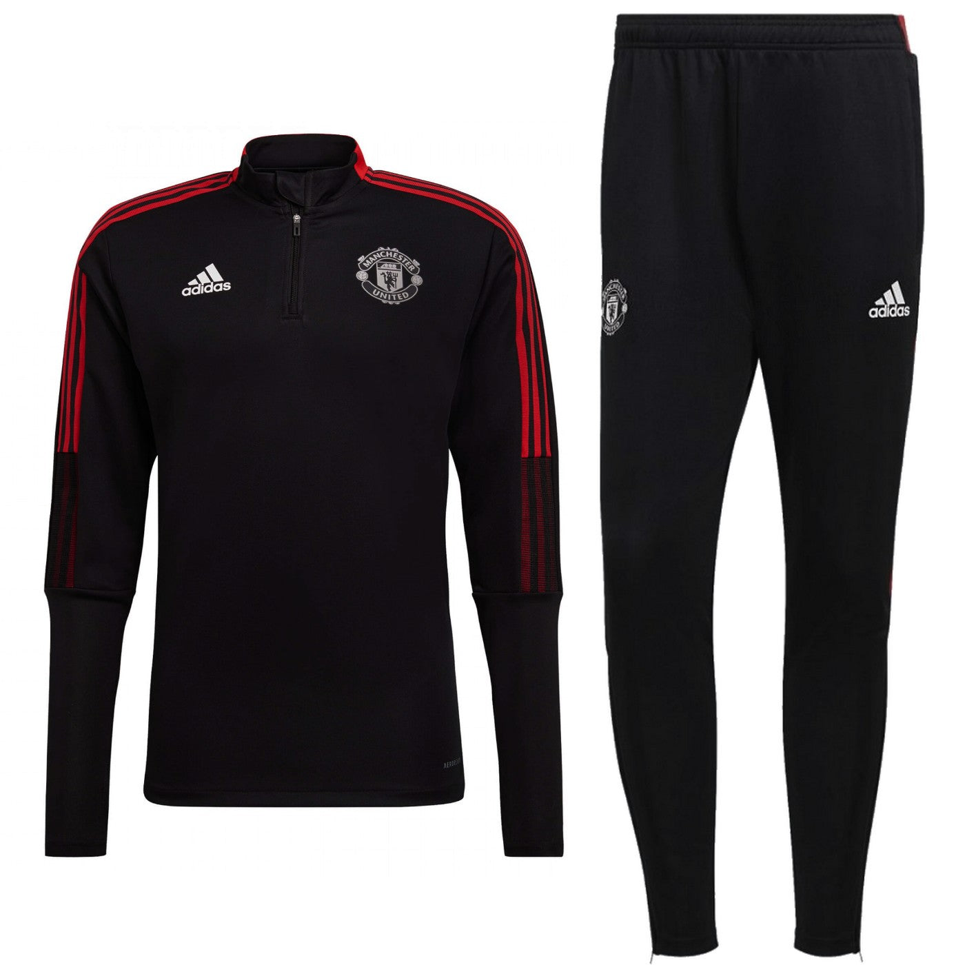 Manchester United Black Training Technical Tracksuit 2021/22 - Adidas Men's Large / Men's Medium