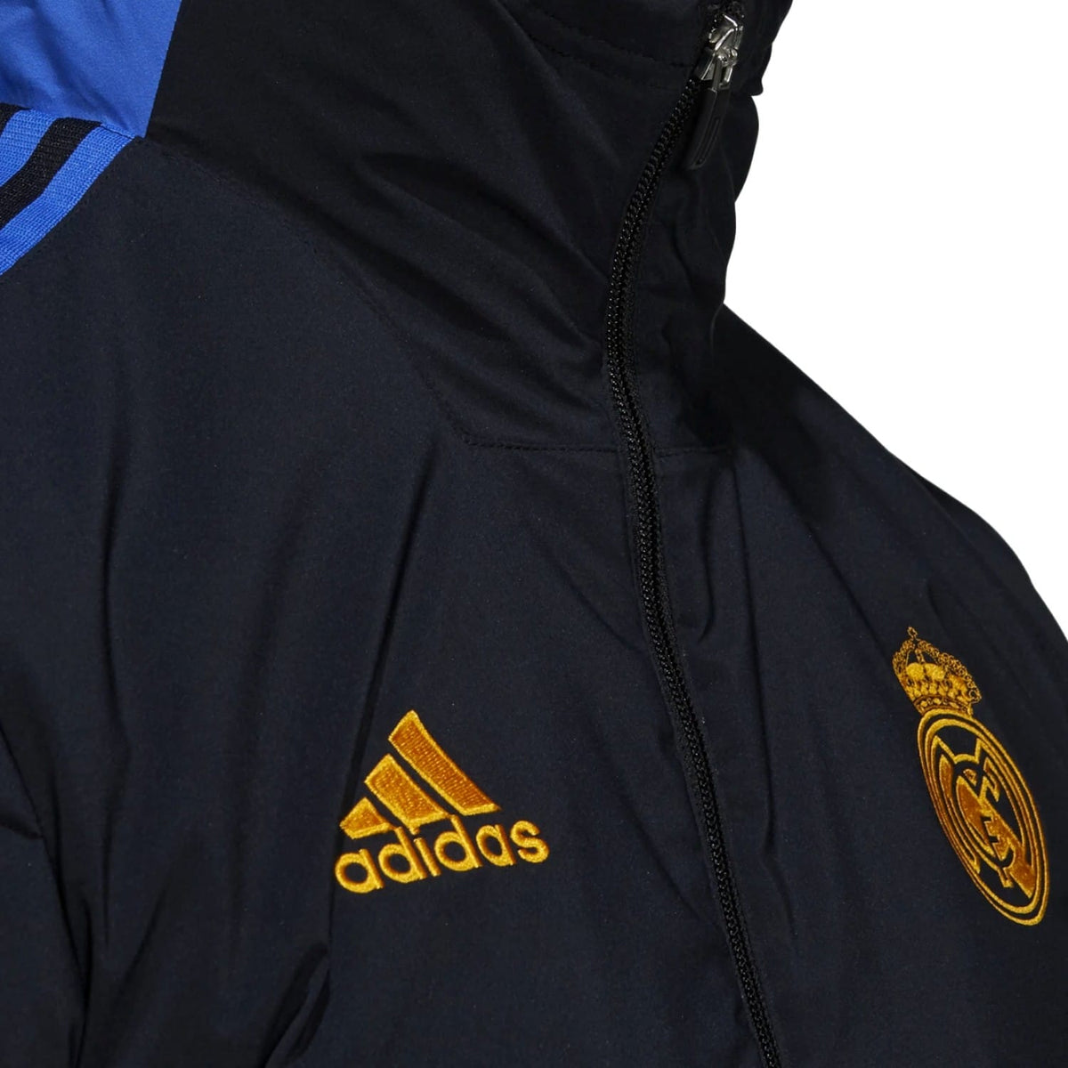 adidas Real Madrid ベンチコート 黒金 Real Madrid winter training bench soccer jacket 2021/22 - Adidas