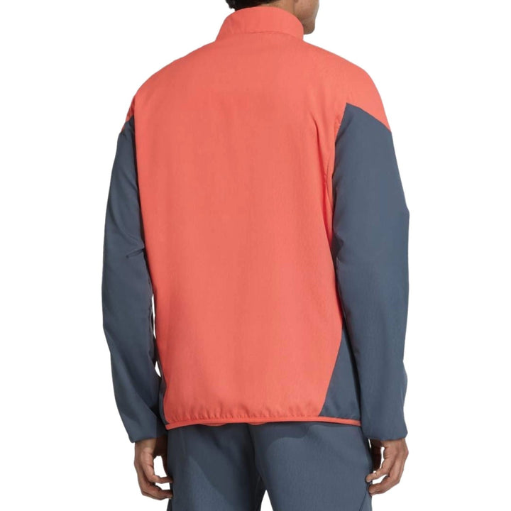 Bayern Munich presentation tracksuit 2025 featuring a stylish orange and gray jacket designed for athletes