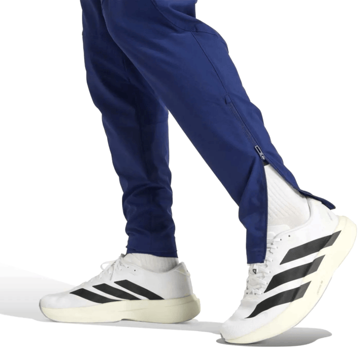 Spain Casual Travel hooded presentation soccer tracksuit in blue by Soccer Tracksuits with zippered pants and Adidas branding