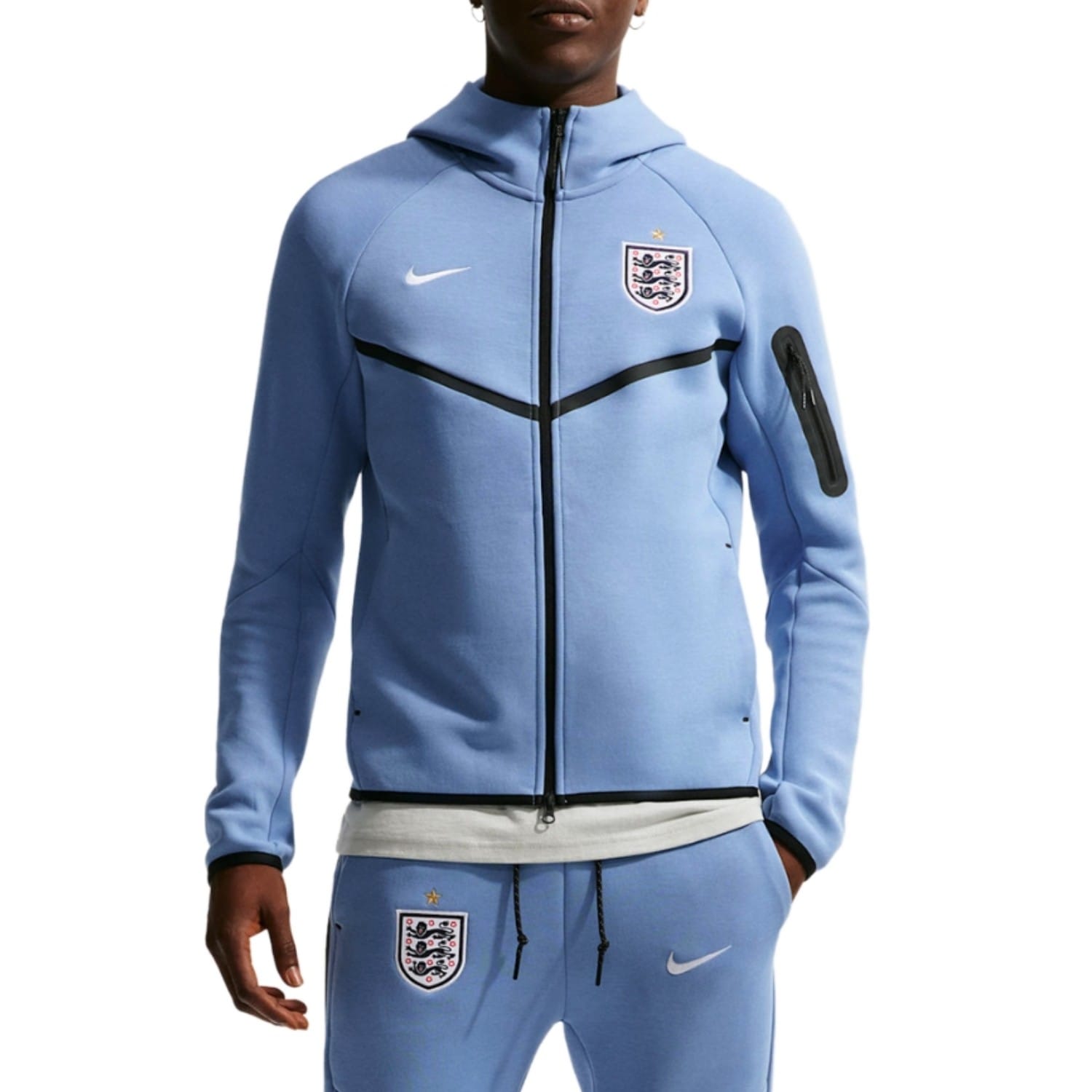 England Tech Fleece sky blue presentation soccer tracksuit 26/27
