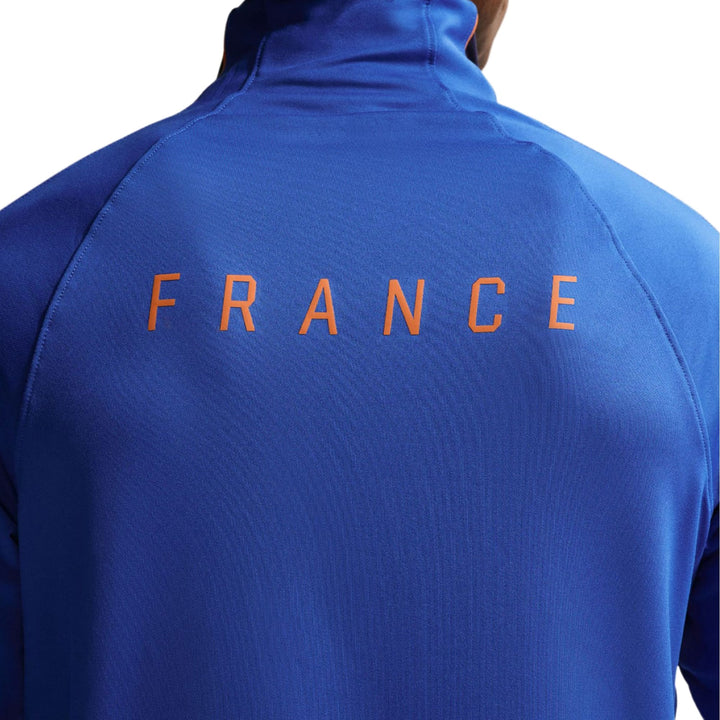 Nike France training technical soccer tracksuit in blue with gold lettering on the back