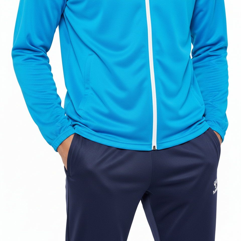 Logo Series Tracksuit Pro-Inspired Interlock Training Set - Light Blue - Hummel
