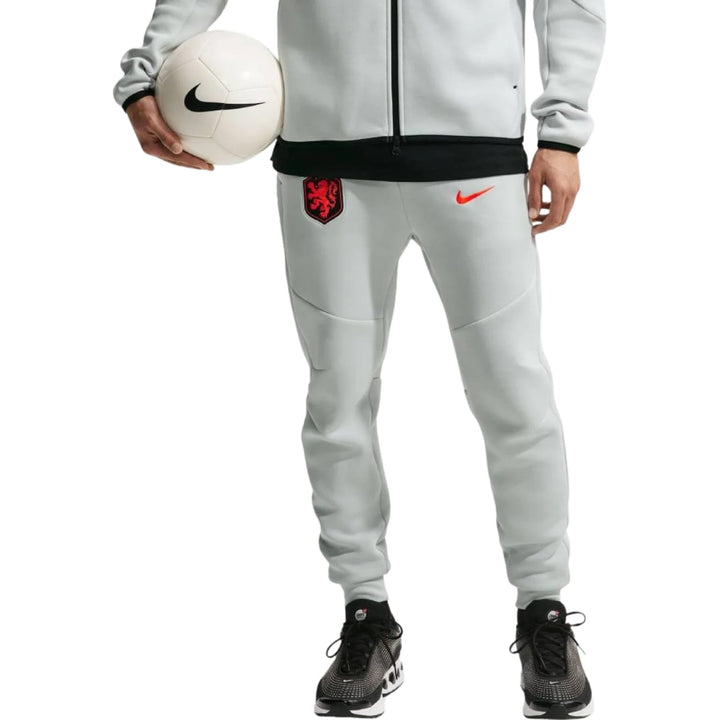Nike Netherlands Tech Fleece presentation soccer tracksuit in light grey with logo and emblem details
