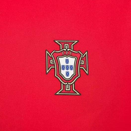 Portuguese national football team logo on a red background