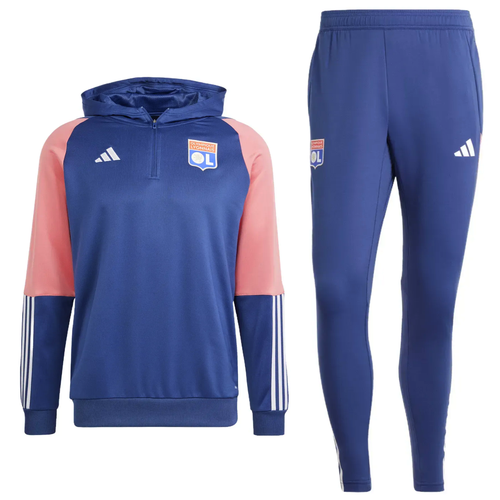 Olympique Lyon Trainingsanzug mit Kapuze 2023/24 - Adidas