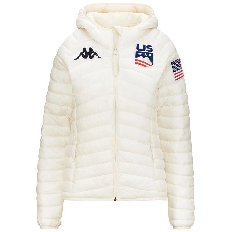 Women's US Ski Team Quilted Jacket Primaloft® Insulated Winter Olympics 2026 White - Kappa