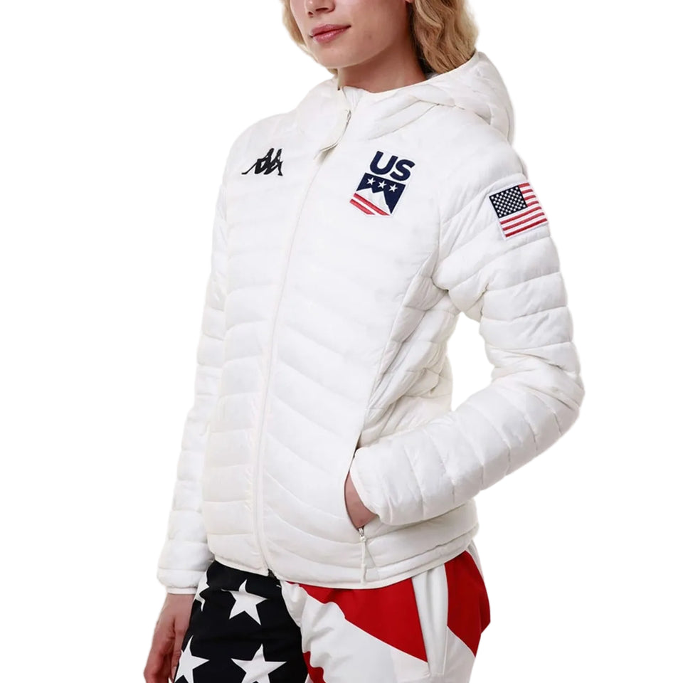 Women's US Ski Team Quilted Jacket Primaloft® Insulated Winter Olympics 2026 White - Kappa