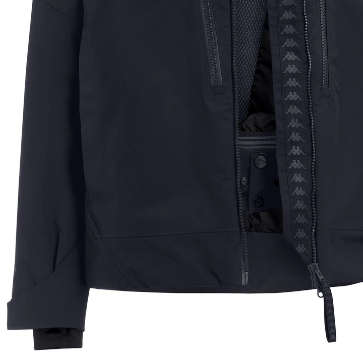 Navy blue windbreaker jacket with zippered pockets by Kappa and mesh lining for breathability