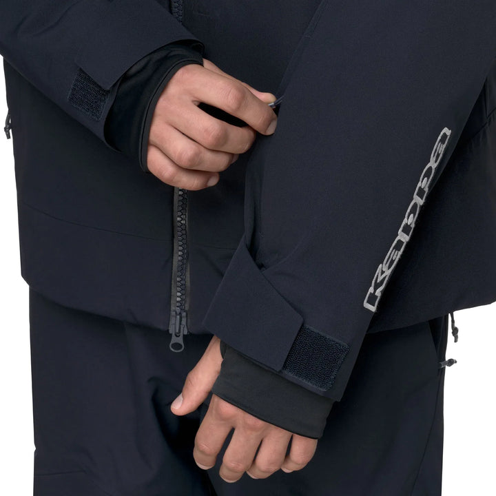 Dark navy Kappa x US Ski team waterproof jacket by Kappa with adjustable cuffs and zippered arm pocket