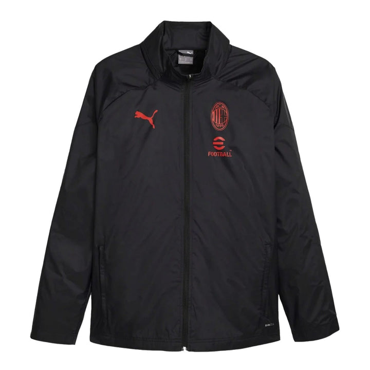 AC Milan black soccer training rain jacket 2023/24 - Puma