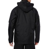 AC Milan black Puma rain jacket with adjustable hood and waterproof fabric for outdoor activities