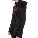 AC Milan black Puma rain jacket featuring a sleek design and adjustable hood for stylish protection