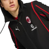 AC Milan pre game tracksuit 2024 with red accents and logo for soccer training and casual wear