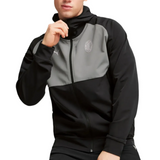 AC Milan woven tracksuit 2024 25 featuring a sleek black and gray design for stylish sportswear