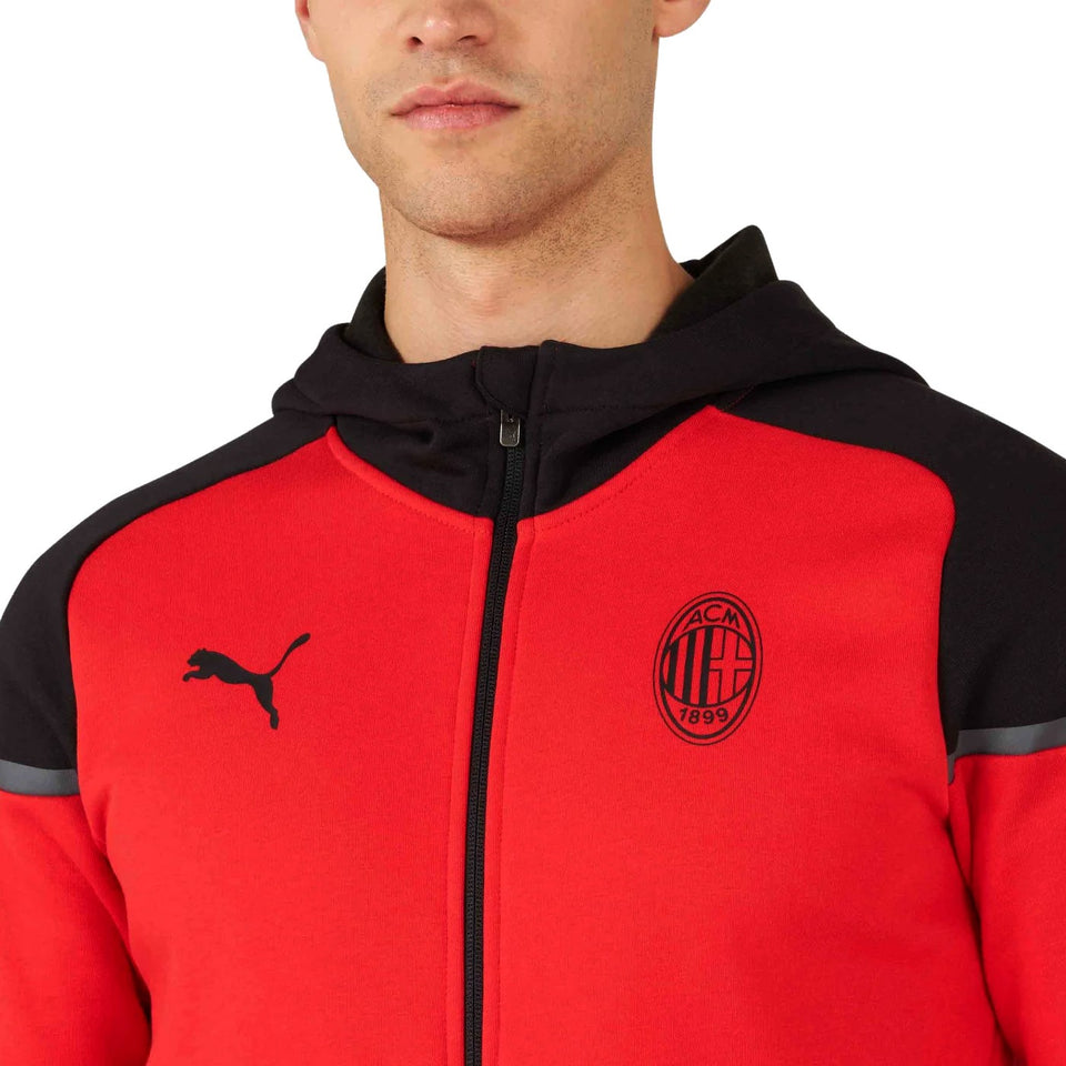 AC Milan Casual hooded presentation tracksuit 2023/24 red/black - Puma
