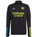 2023 24 Arsenal football tracksuit set black top with Emirates Fly Better logo and colorful stripes