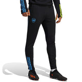 2023 24 Arsenal football tracksuit set black pants with blue stripes and club logo