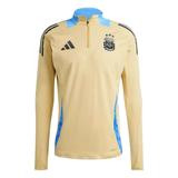 2024 Argentina technical tracksuit Adidas beige long sleeve top with blue accents and quarter zip