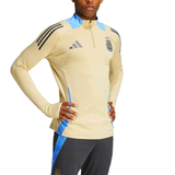 2024 Argentina technical tracksuit Adidas beige and blue top with grey pants on SoccerTracksuits.com