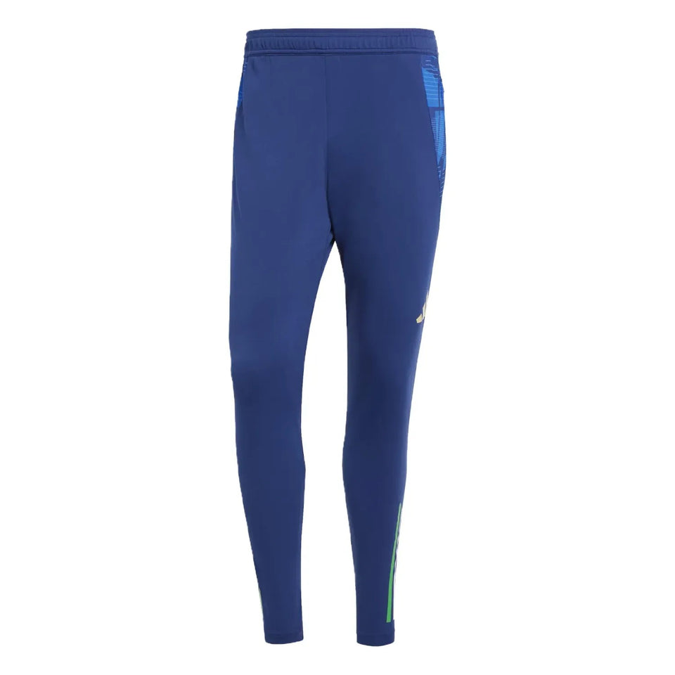 Blue pants from the 2024 Italy Adidas tracksuit with slim fit design on SoccerTracksuits.com