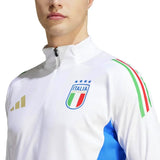 2024 Italy Adidas tracksuit set white jacket with Italian flag stripes on sleeves and Italia crest
