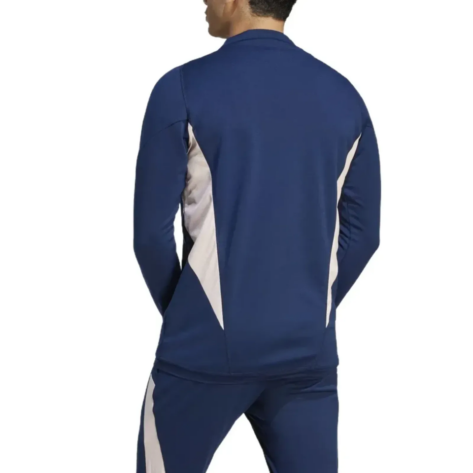 Back view of the Ajax training tracksuit Adidas 2023 24 in navy with stylish white accents