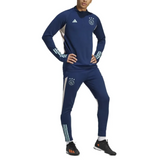 Ajax training tracksuit Adidas 2023 24 in navy with white accents and logo for soccer practice