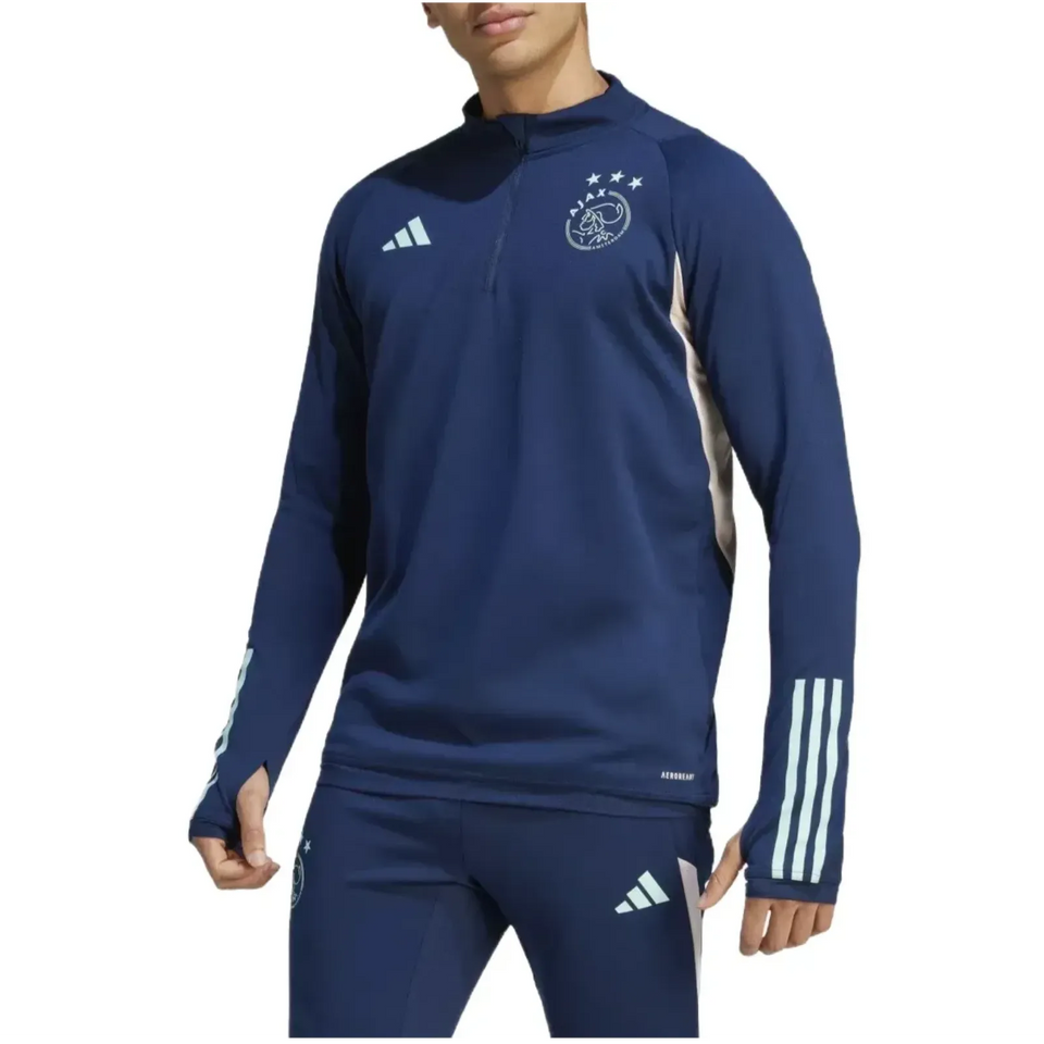 Ajax training tracksuit Adidas 2023 24 in navy with zip-up top and stylish design for athletes
