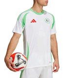 Adidas Algeria soccer jersey 2024 25 in white and green with the Adidas logo and soccer ball