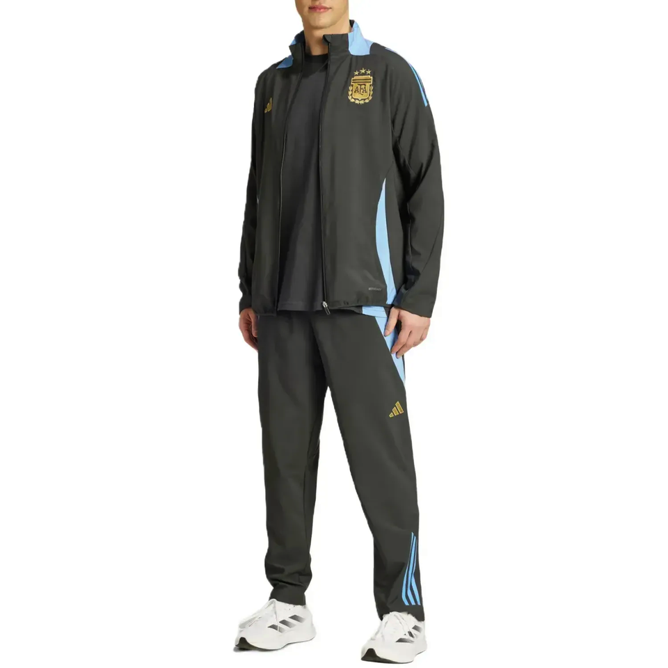 Argentina Adidas presentation tracksuit featuring a sleek, athletic design for soccer enthusiasts