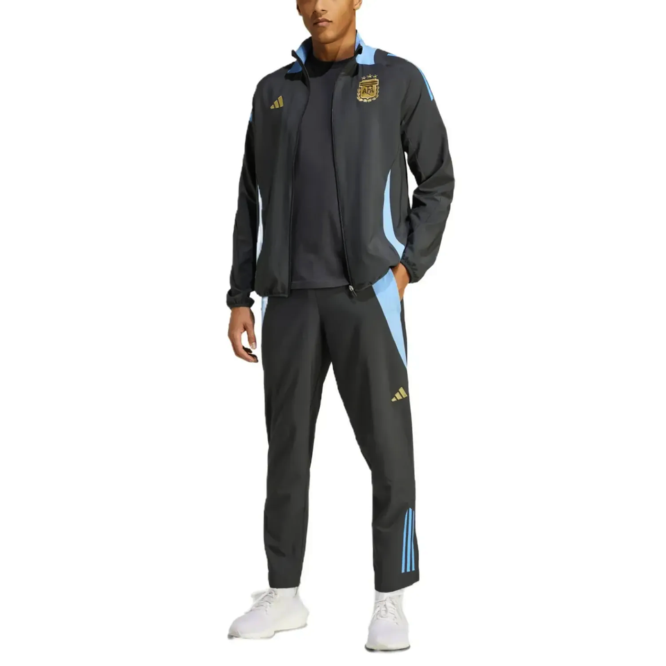 Argentina Adidas presentation tracksuit in gray and light blue, featuring the Argentina logo and Adidas branding