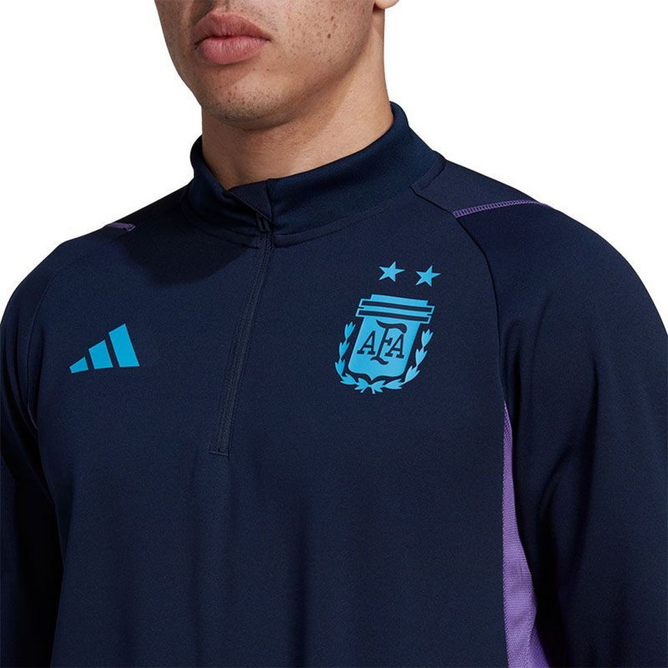 Adidas Argentina training top navy featuring the Argentina Football Association logo and stylish design
