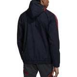 Adidas Bayern Munich 2022 black jacket featuring a stylish design and red accents for fans