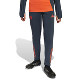 Adidas Bayern Munich training set for kids featuring a dark blue top and matching pants on SoccerTracksuits.com