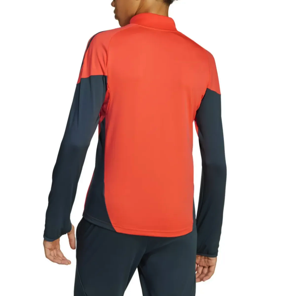 Adidas Bayern Munich training set for kids featuring a stylish red and navy design on SoccerTracksuits.com