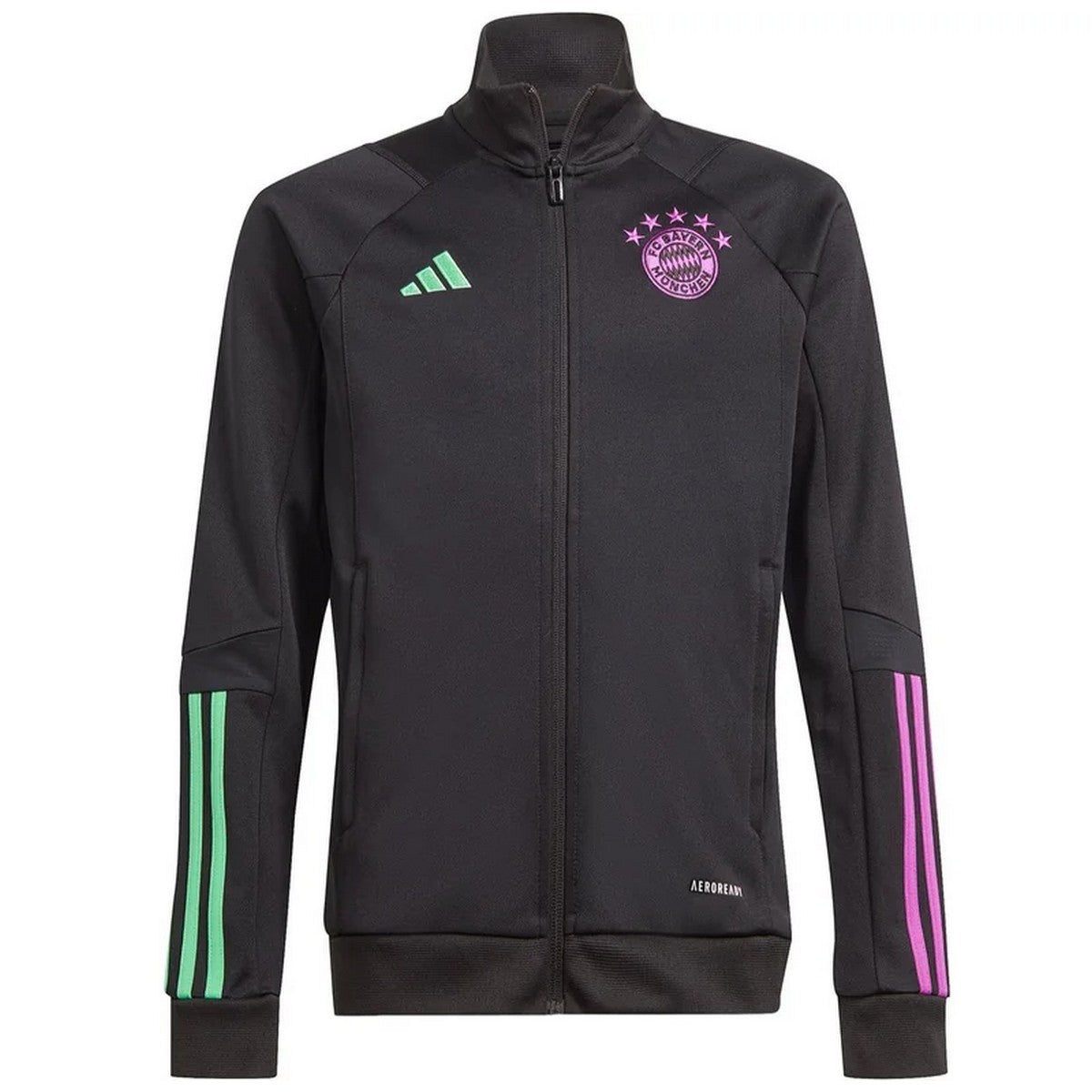 Kinder Bayern München schwarzer Trainingsbank-Trainingsanzug 2023/24  Adidas