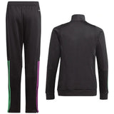 Adidas Bayern Munich training suit 2023 black jacket and pants with green and pink stripe details