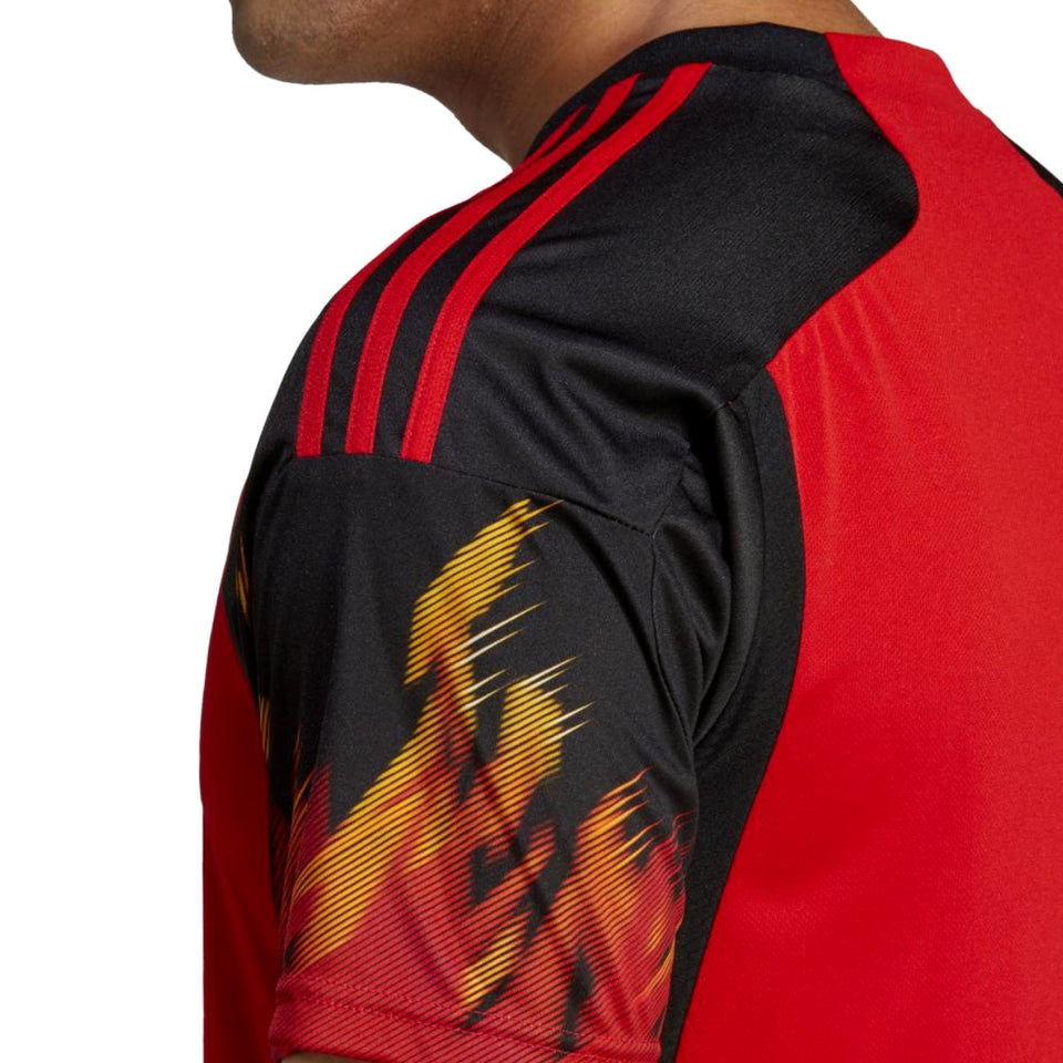 Adidas Belgium home jersey 2022 23 featuring bold colors and distinctive stripes