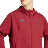 Maroon Adidas Belgium hooded tracksuit with full zip and subtle logo detailing on chest