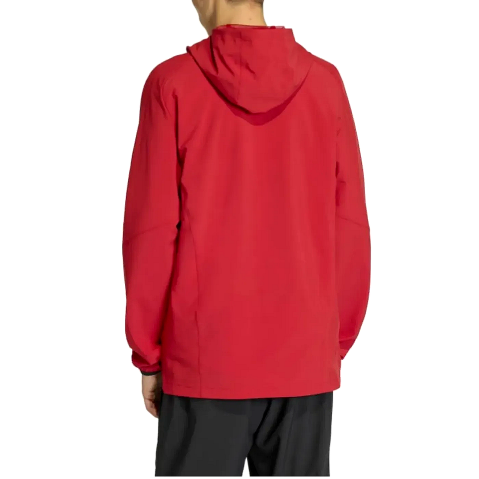 Back view of a red Adidas Belgium soccer tracksuit WC 2026 designed for comfort and performance