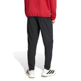 Back view of Adidas Belgium soccer tracksuit WC 2026 featuring black pants and a red top