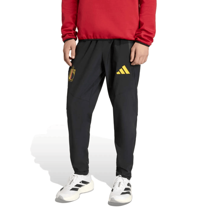 Belgium casual travel hooded presentation soccer tracksuit in red and black by Adidas with official logo