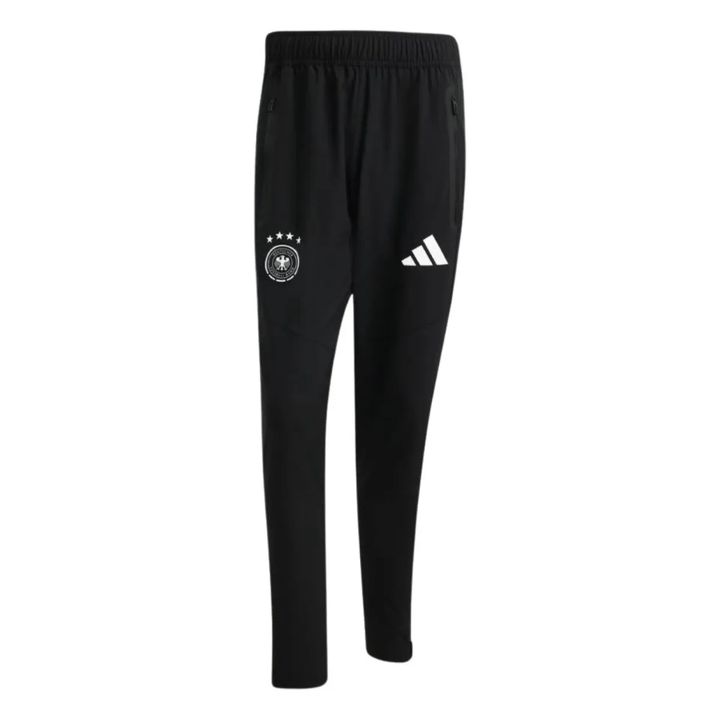 Germany Adidas soccer tracksuit set in black with official logo and slim fit design for adults