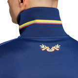 Adidas Colombia 100th anniversary tracksuit featuring a distinctive collar design in blue